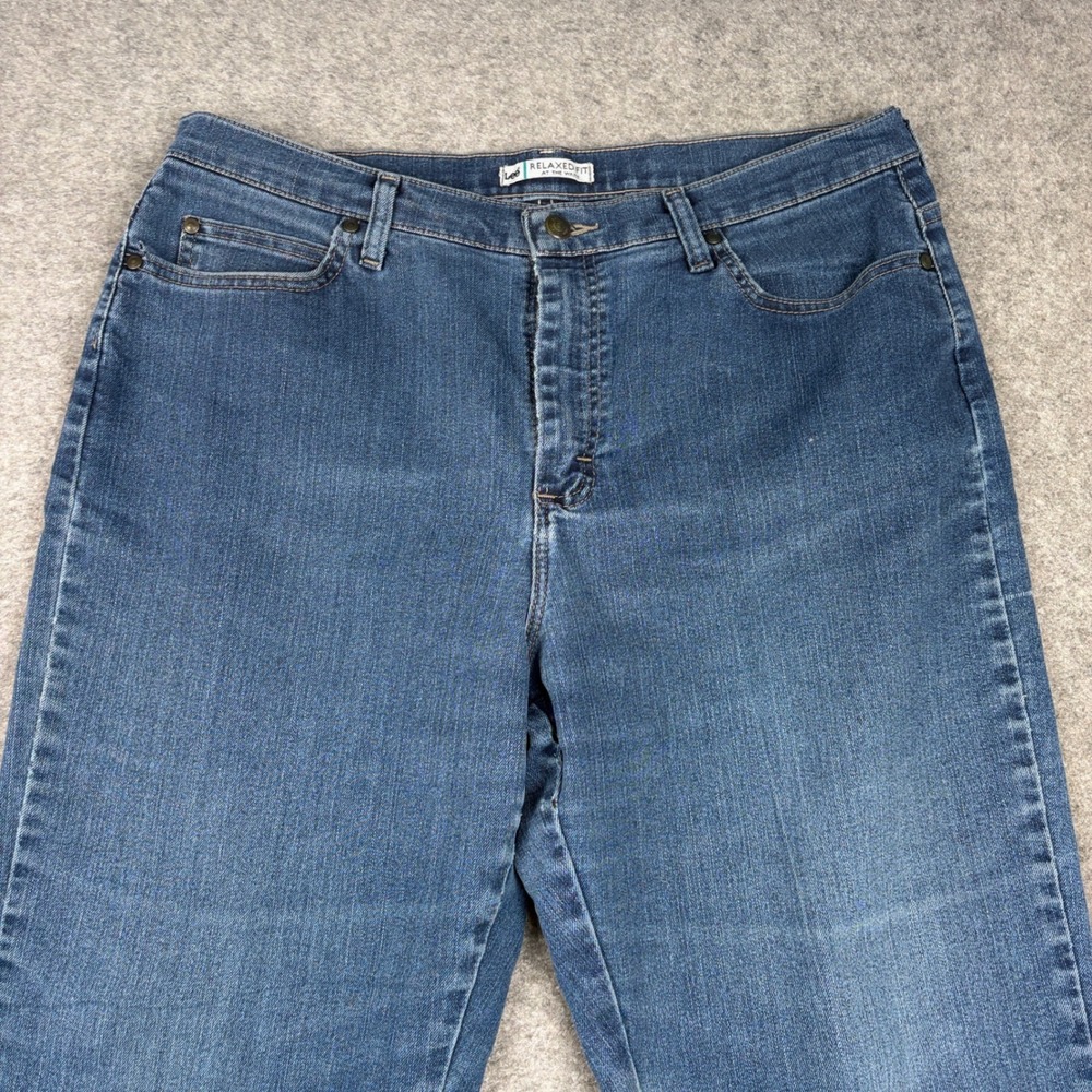 Lee Relaxed Fit Jeans Women 16 Medium Blue‎ Denim High Rise Classic Wash